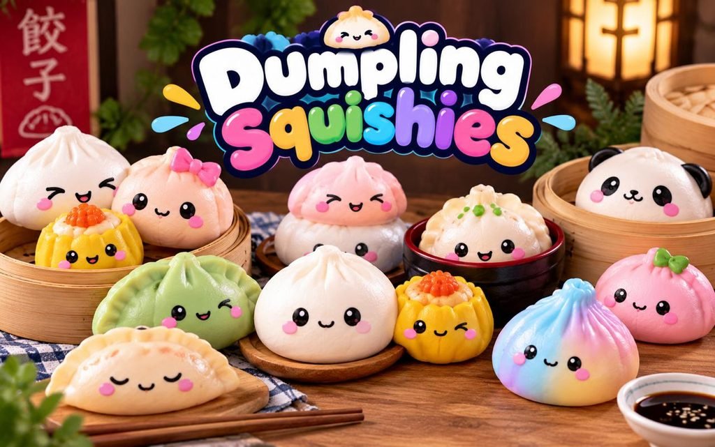 dumpling Squishies in a picture of different types