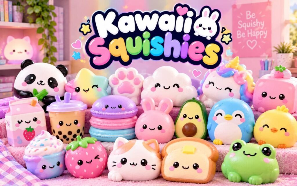 kawaii Squishies in a picture of different types