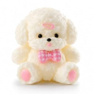 Handmade Taba dog squishy fidget toy with resin bow — Image 1 of 11