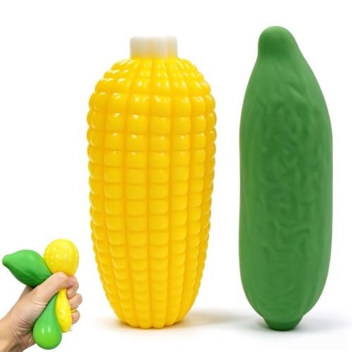 Realistic silicone corn and cucumber squishy stress toys — Image 1 of 8