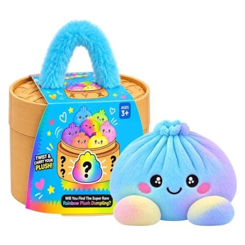 Rainbow plush dumpling squishy toy with steamer — Image 1 of 7