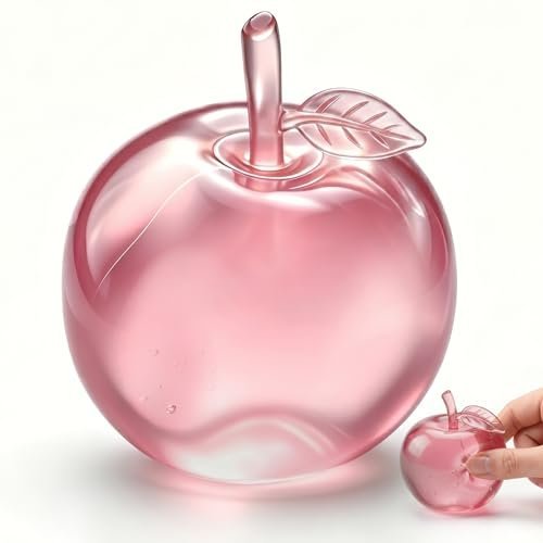 Pink apple squishy toy with green apple squishy set — Image 11 of 11