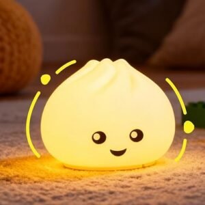 Squishy dumpling night light glowing in warm white — Image 1 of 9