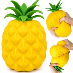 Jumbo pineapple squishy toy squeezed in two hands — Image 1 of 8