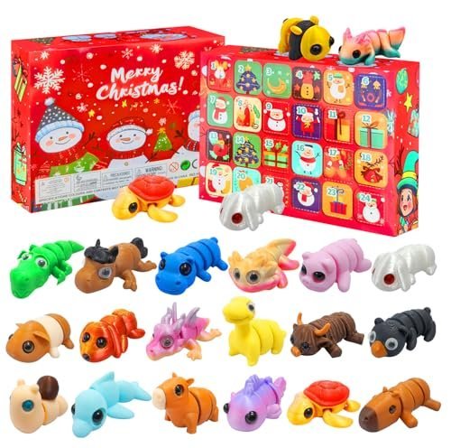 2024 Christmas advent calendar with 24 mini 3D animal toys — Image 1 of 9