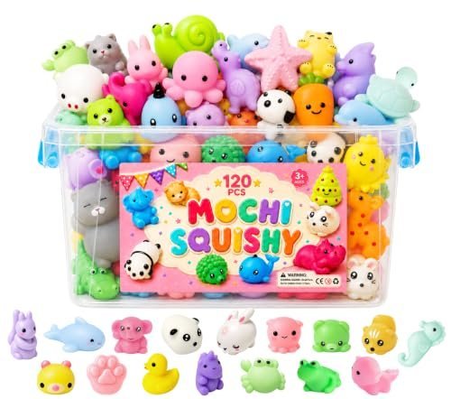 120 pack mochi squishy toys in assorted kawaii shapes — Image 1 of 11