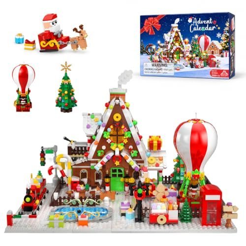 Gingerbread house and train advent calendar building blocks — Image 1 of 8