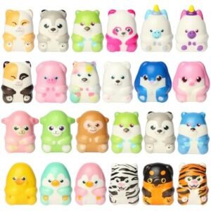 24 kawaii animal squishy toys in a colorful pile — Image 1 of 10