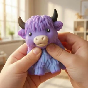 Soft yak stress ball slow rising squeeze toy on desk — Image 1 of 7