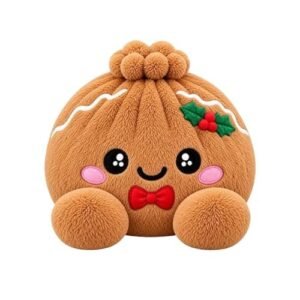 Giant rainbow plush dumpling squishy on a desk — Image 1 of 7