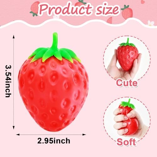 Giant strawberry squishy slow rising fidget stress toy — Image 2 of 10