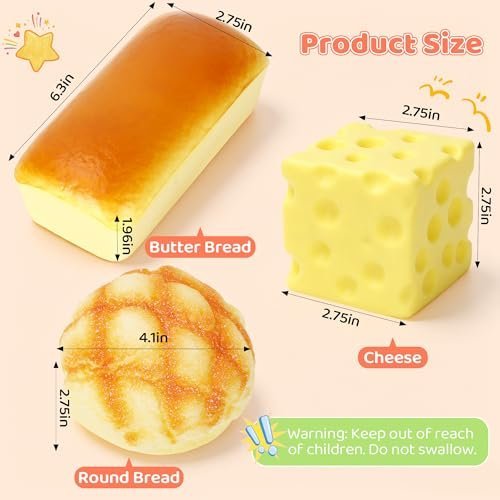 Jumbo bread and cheese slow rising squishy toys — Image 2 of 8