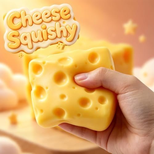 Yellow cheese squishy stress relief fidget toy for adults — Image 2 of 10