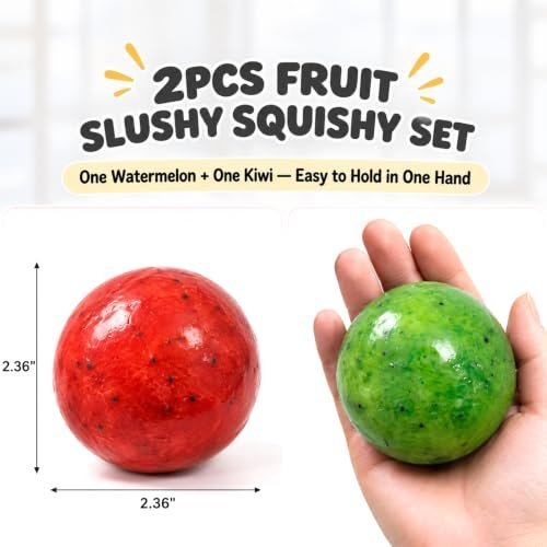 Watermelon and kiwi crunchy squishy toys in a 2-pack — Image 2 of 11