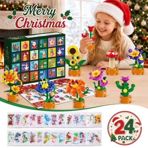 Flower advent calendar 2026 building set for kids — Image 2 of 11