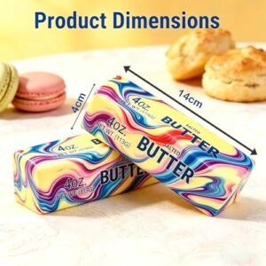 Two slow rising butter squishy toys squeezed in hand — Image 2 of 11