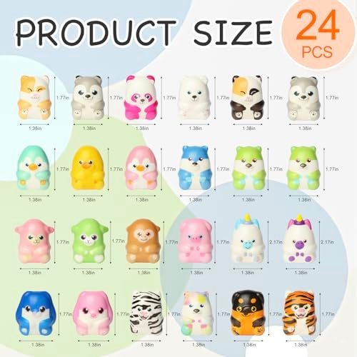24 kawaii animal squishy toys in a colorful pile — Image 2 of 10