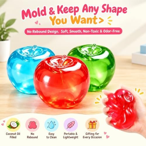 Apple-shaped no-rebound coconut oil squishy fidget toy — Image 2 of 11