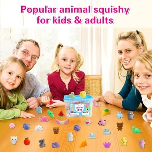 80 kawaii mochi squishy toys bulk in a storage bucket — Image 2 of 11