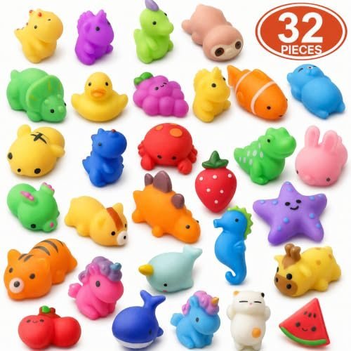 32 pack of mochi squishy toys in kawaii animal shapes — Image 2 of 11