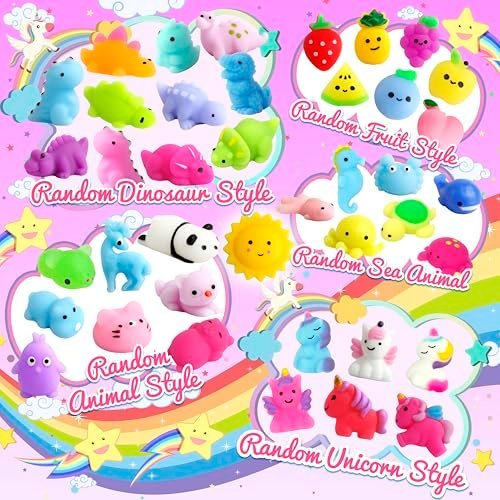 150 pack of kawaii mochi squishy toys in animal shapes — Image 2 of 11