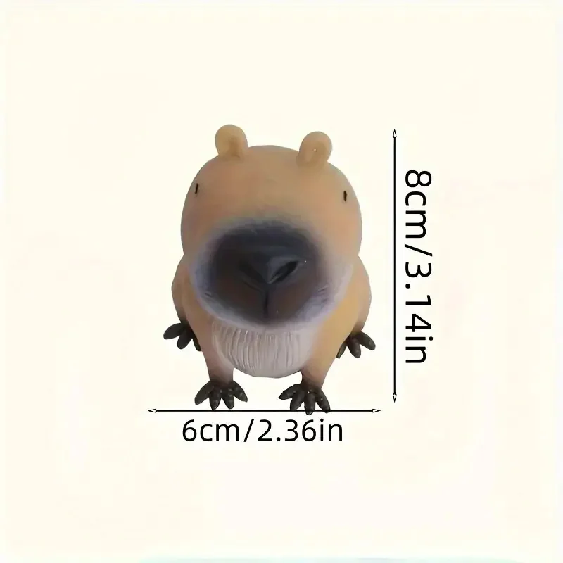 Soft capybara squishy toy squeezed in a hand — Image 2 of 7
