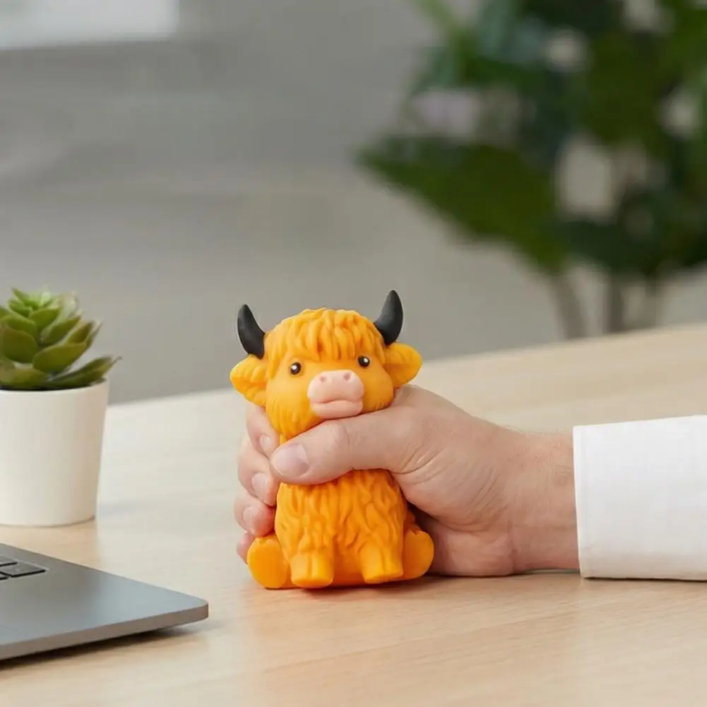 Soft yak stress ball slow rising squeeze toy on desk — Image 2 of 7
