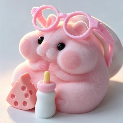 Handmade pink Taba squishy hamster toy, fuzzy and squeezable — Image 3 of 10