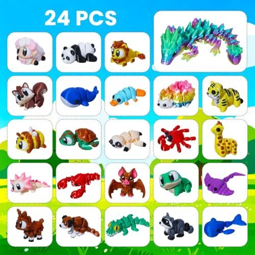 3D printed animal advent calendar with 24 mini toys — Image 3 of 8