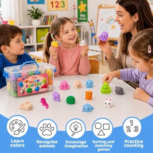 120 pack mochi squishy toys in assorted kawaii shapes — Image 3 of 11