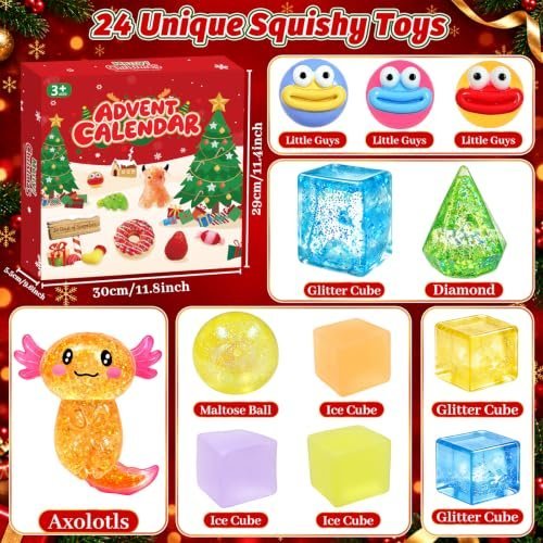 Squishy advent calendar with 24 kawaii Christmas squishies — Image 3 of 7