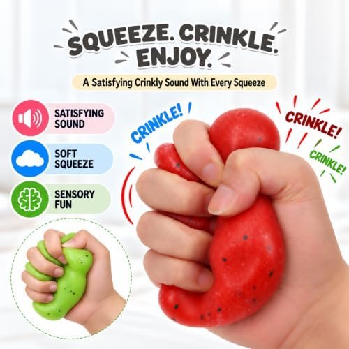 Watermelon and kiwi crunchy squishy toys in a 2-pack — Image 3 of 11