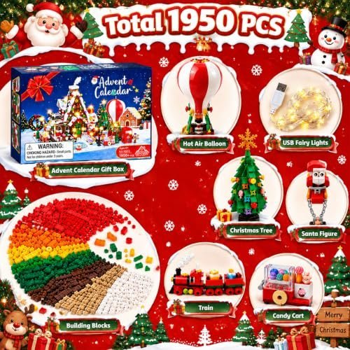 Gingerbread house and train advent calendar building blocks — Image 3 of 8