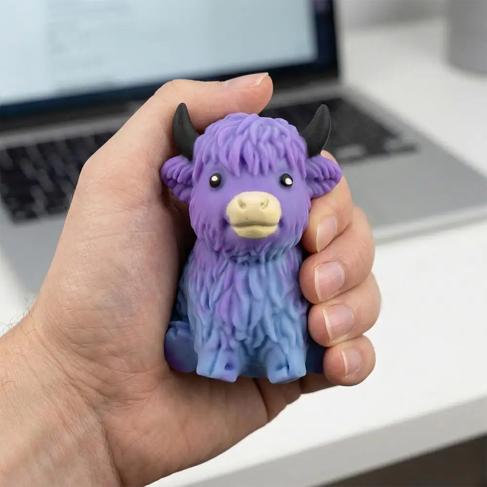 Soft yak stress ball slow rising squeeze toy on desk — Image 3 of 7