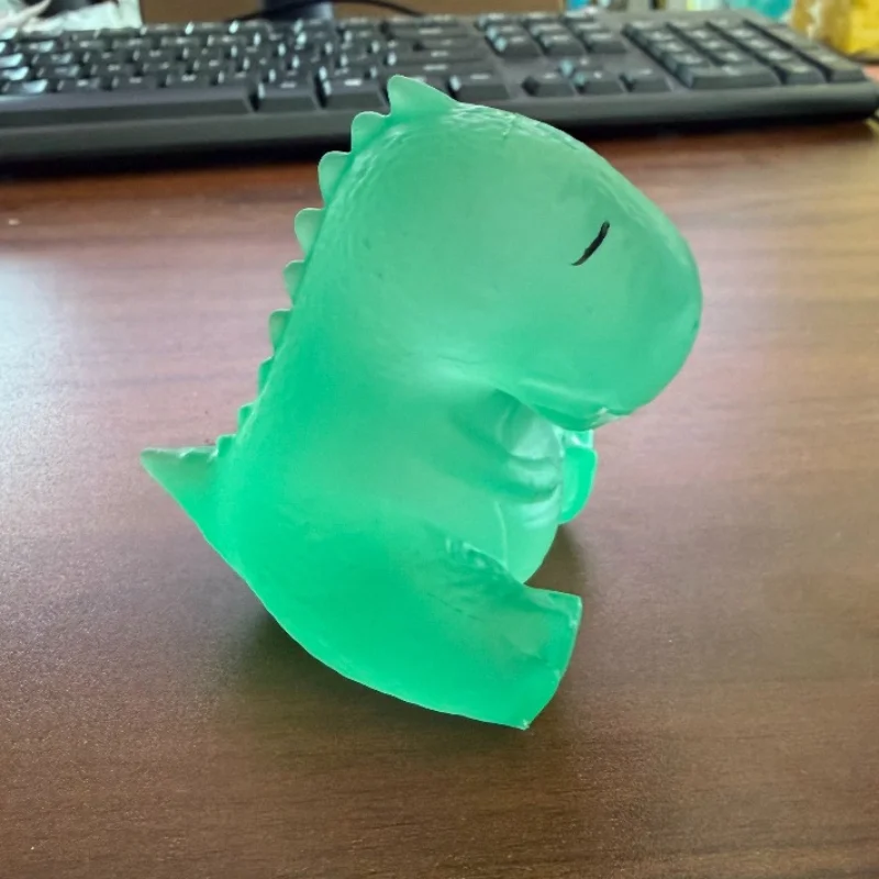 Green dinosaur squishy toy with slow rebound foam — Image 3 of 7