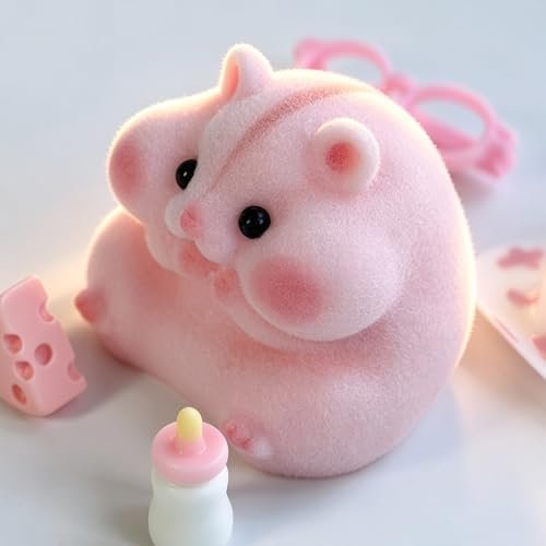 Handmade pink Taba squishy hamster toy, fuzzy and squeezable — Image 4 of 10