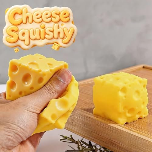 Yellow cheese squishy stress relief fidget toy for adults — Image 4 of 10