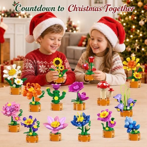 Flower advent calendar 2026 building set for kids — Image 4 of 11