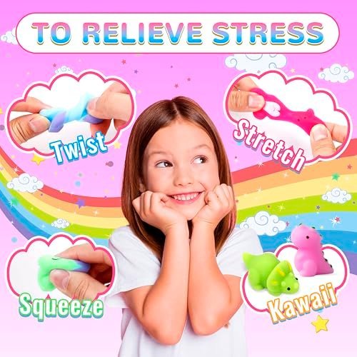 150 pack of kawaii mochi squishy toys in animal shapes — Image 4 of 11