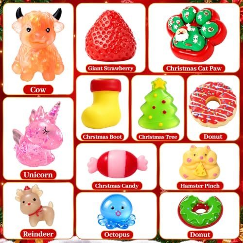 Squishy advent calendar with 24 kawaii Christmas squishies — Image 4 of 7