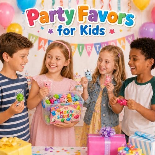 120 pack mochi squishy toys in assorted kawaii shapes — Image 4 of 11