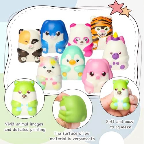 24 kawaii animal squishy toys in a colorful pile — Image 4 of 10