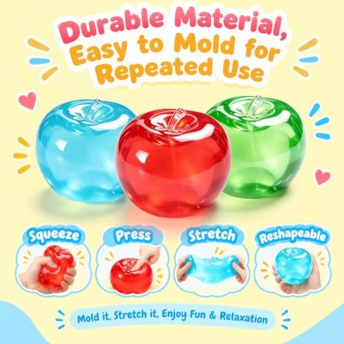 Apple-shaped no-rebound coconut oil squishy fidget toy — Image 4 of 11