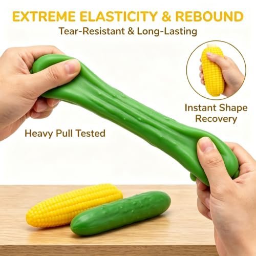 Realistic silicone corn and cucumber squishy stress toys — Image 5 of 8