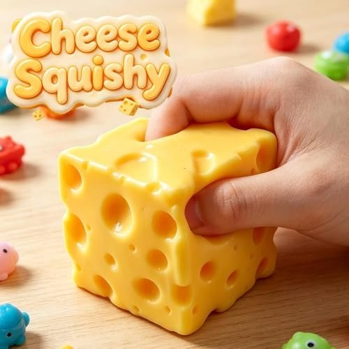 Yellow cheese squishy stress relief fidget toy for adults — Image 5 of 10