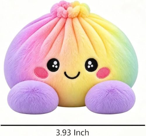 Big rainbow plush dumpling squishy in steamer basket — Image 5 of 8
