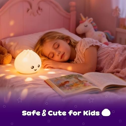 Squishy dumpling night light glowing in warm white — Image 5 of 9