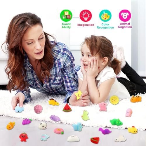 24 mini mochi squishy toys with storage box, kawaii animal set — Image 5 of 11