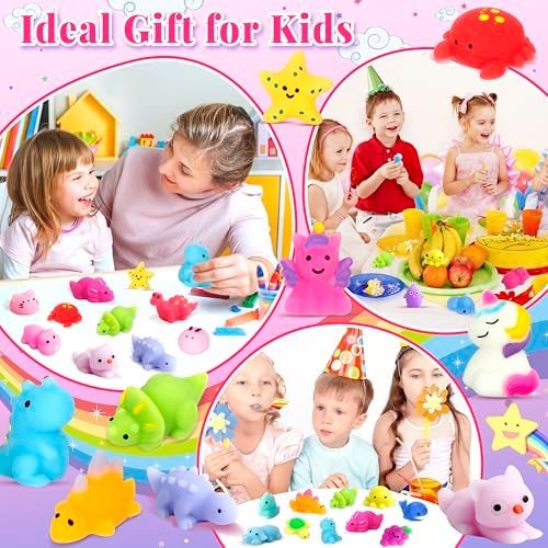 150 pack of kawaii mochi squishy toys in animal shapes — Image 5 of 11