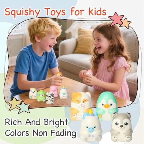 24 kawaii animal squishy toys in a colorful pile — Image 5 of 10